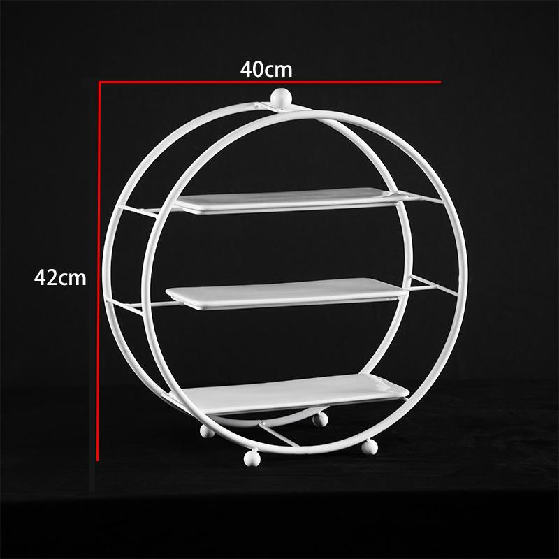 European White Wrought Iron Dessert Stand - Cake Tray and Pastry Display Rack