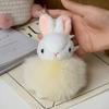 Cartoon Animation Real Fox Plush Rabbit Key Chain Pendant Fashion Kawaii Rabbit Fur Ball Car/Backpack Accessories Ppendant Toy