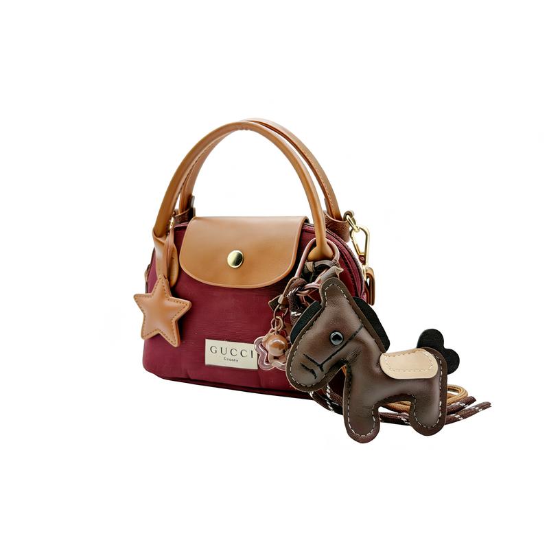 Gucci Стиль DIY Косметичка Карамельный Пони Год Лошади Ограниченная серия CNY Милая Для поездок на работу Свидания Через плечо Регулируемая карамельный пони