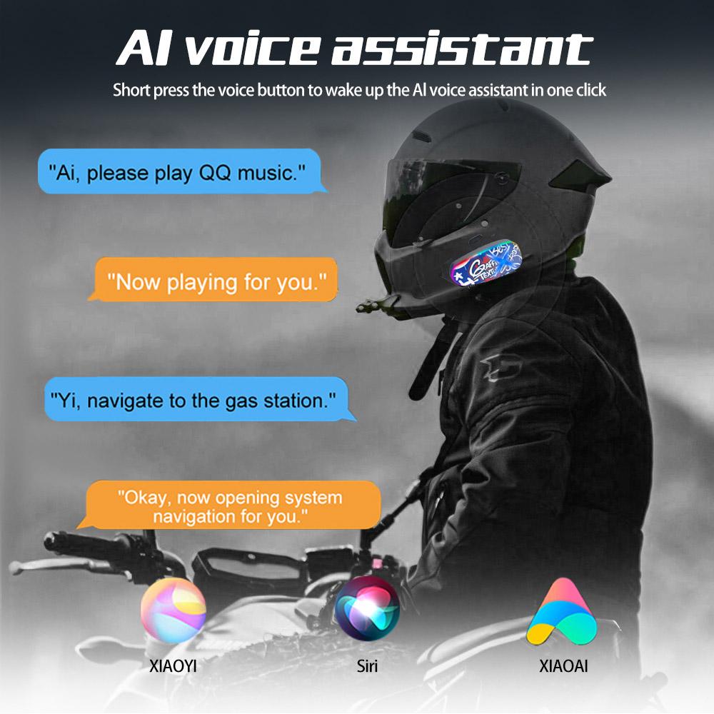 Мотошлем Bluetooth-динамик со светодиодной подсветкой, Водонепроницаемая IP65 рация, Опциональный мягкий/жесткий микрофон