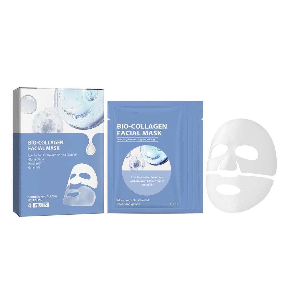 Deep Collagen Wrinkle Lifting MaskCollagen Mask Bio Collagen Face Mask Collagen Films Deep Hydrating Firming Overnight Hydrogel Mask 4pcs/Box 1ml