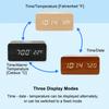 Desk Table Clocks Wooden Digital Alarm Clock Wooden Desk Digital Clock LED Display Temperature Phone Chargers Wireless Charger