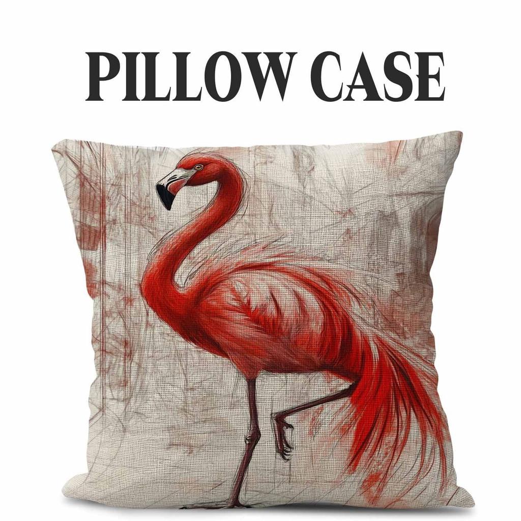 Flamingo Series Throw Pillow Covers With Digital Printing Of Short Plush Fabric Car-Shaped Sofa Cushion For Office Home Decor