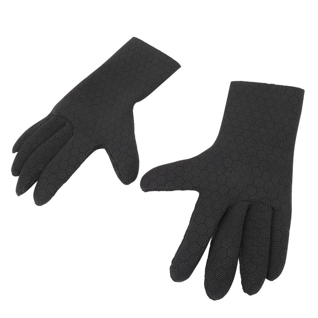 1 Pair Diving Gloves Warm Cold Proof Prevent Slip 3mm Neoprene Five Finger Water Gloves for Snorkeling Boating Surfing L