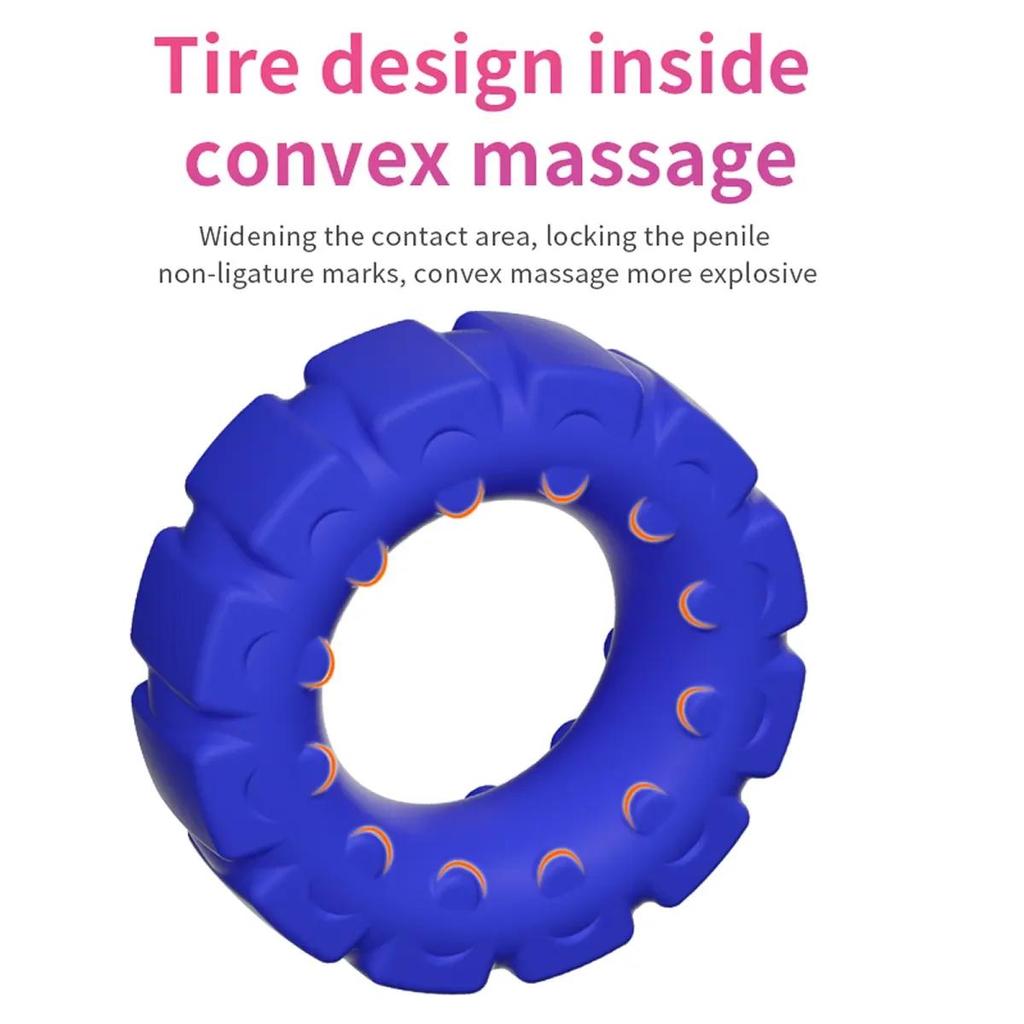 BDSM Sex Toy Tyre Shape Penis Ring Retarded Ejaculation Cock Rings 3 Colour Semen Lock Rings Delayed Erotic Adult Toys Men Gay