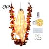 Remote Control LED Ghost Lights Swinging Outdoor Decor, Large Halloween Hanging with Maple Leaf Glowing Gauze Pendant Vine And for Tree, Porch, Yard,