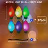 70Pcs Christmas Reflective Car Refrigerator Magnets Decorations Set, 42Pcs Reflective Bulb Light Magnets with 28Pcs Lines Magnetic Car Stickers