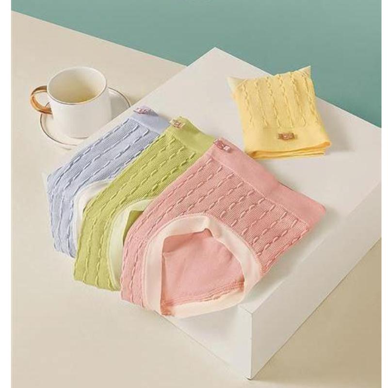 Honey Peach Hip Underwear Women's Seamless Cotton Mid Waist Underwear Lifting Hip Girls' Triangle Pants