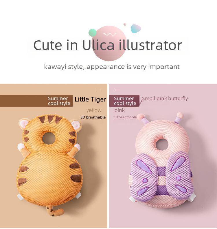 Подушка для защиты головы от падения - дышащая, с дизайном в виде бабочки для малышей, которые учатся ходить