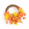 12-дюймовый осенний венок, реалистичный, тыква, кленовые листья, венок урожая, осеннее украшение для входной двери