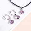 Серьги с аметистом в оправе, простой дизайн, огранка «бриолет», драгоценные камни, ювелирные изделия, комплект ювелирных изделий из серебра 925 пробы, ожерелье, серьги для женщин, подарки