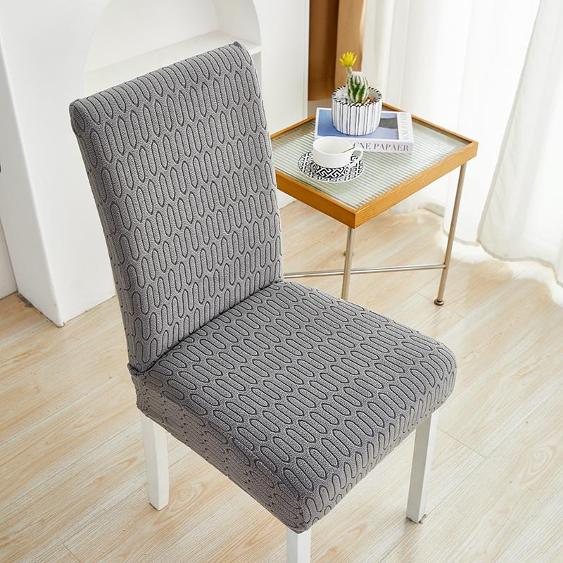 Thicken Fabric Chair Cover Jacquard Seat Cover Big Elasticity Chair Protector Chair Cover for Dining Room Wedding Office Banquet