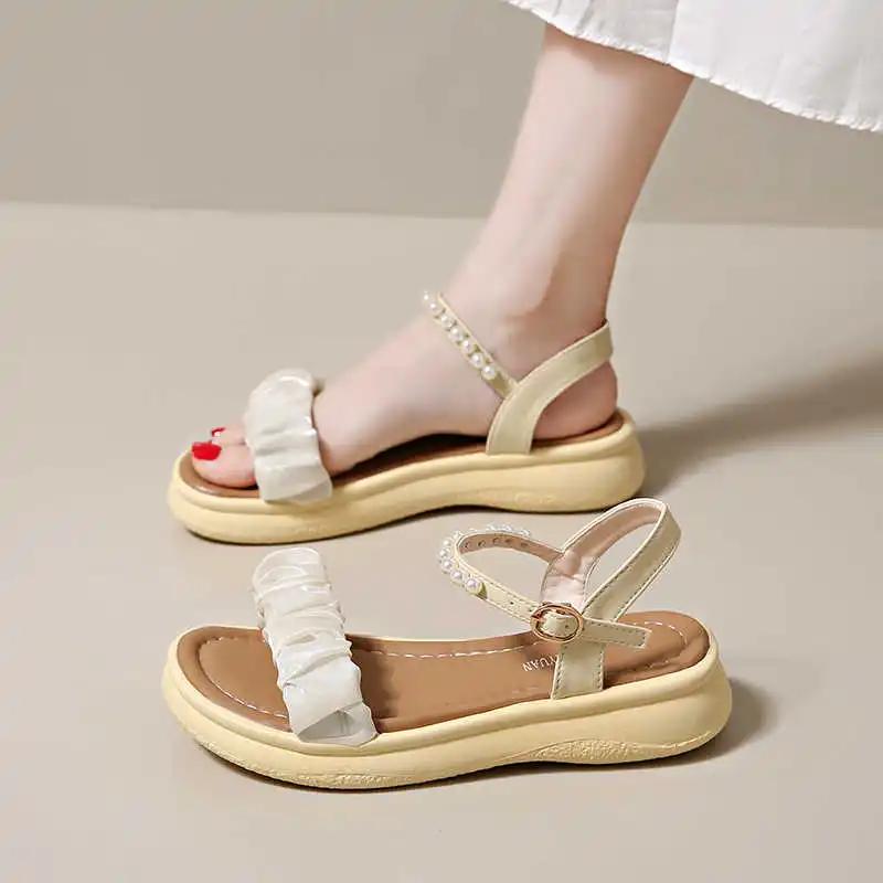 Fashion Normal Leather Outdoor Sandal Women Summer Slippers For Womans Shoes Women Trainer Sneakers Sport Brand Name Sapatenes