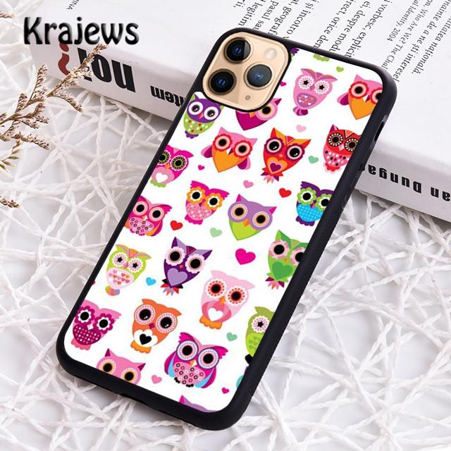 Krajews lovely owl animal Diy Colorful Phone Case For IPhone 18 17 Air 16 15 14 plus 11 12 13 pro max coque Shell Fundas