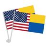 2 шт., флаг на окно автомобиля с изображением дружбы Америки и Украины, с флагштоком и защитой от выцветания, наружное и внутреннее украшение (Флаг окна автомобиля)