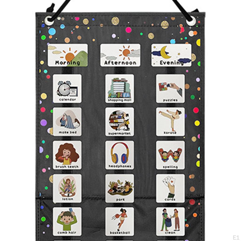 Visual Schedule for Kids Daily Board Planning Calendar with 63 Cards Time Management Tool