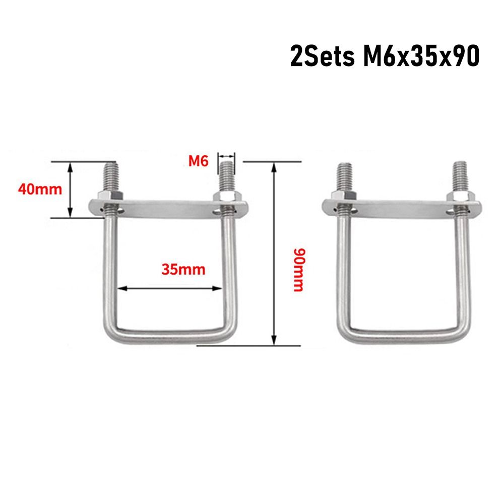2Sets With Baffle Square Clamp Iron Squa Bolt New Pipe U-clamp