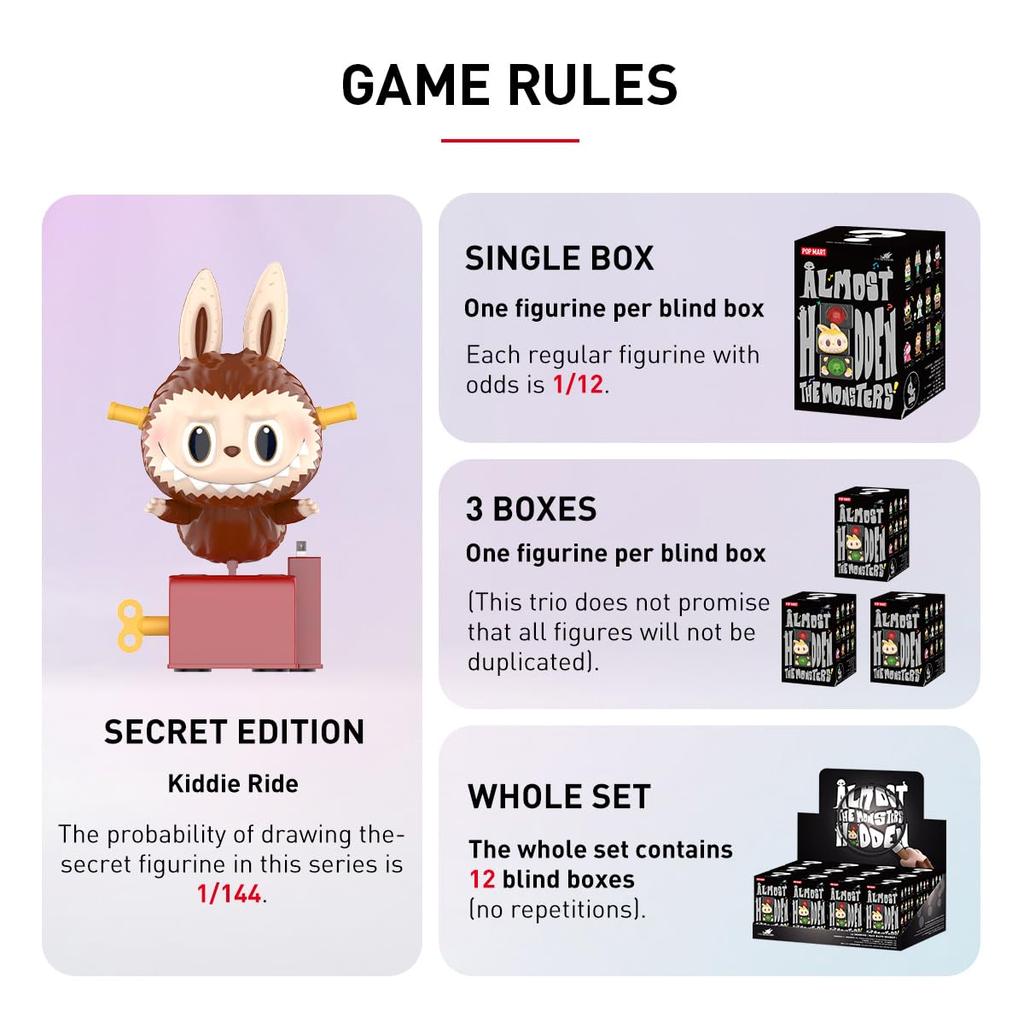 POP MART THE MONSTERS Almost Hidden Series Box 12 Pop Mart Gachapon Blind Box Figures Plastic Model Premium Toys PVC Soft Vinyl Original Character