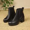 Autumn Women's High Heel Ankle Boots Fashion Round Toe Platform Shoes for Women Heeled Shoes Outdoor Dress Women's Chelsea Boots