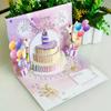 Musical and Light 3D Popup Greeting Card Blowable Led Candle Birthday Cake Postcards Child