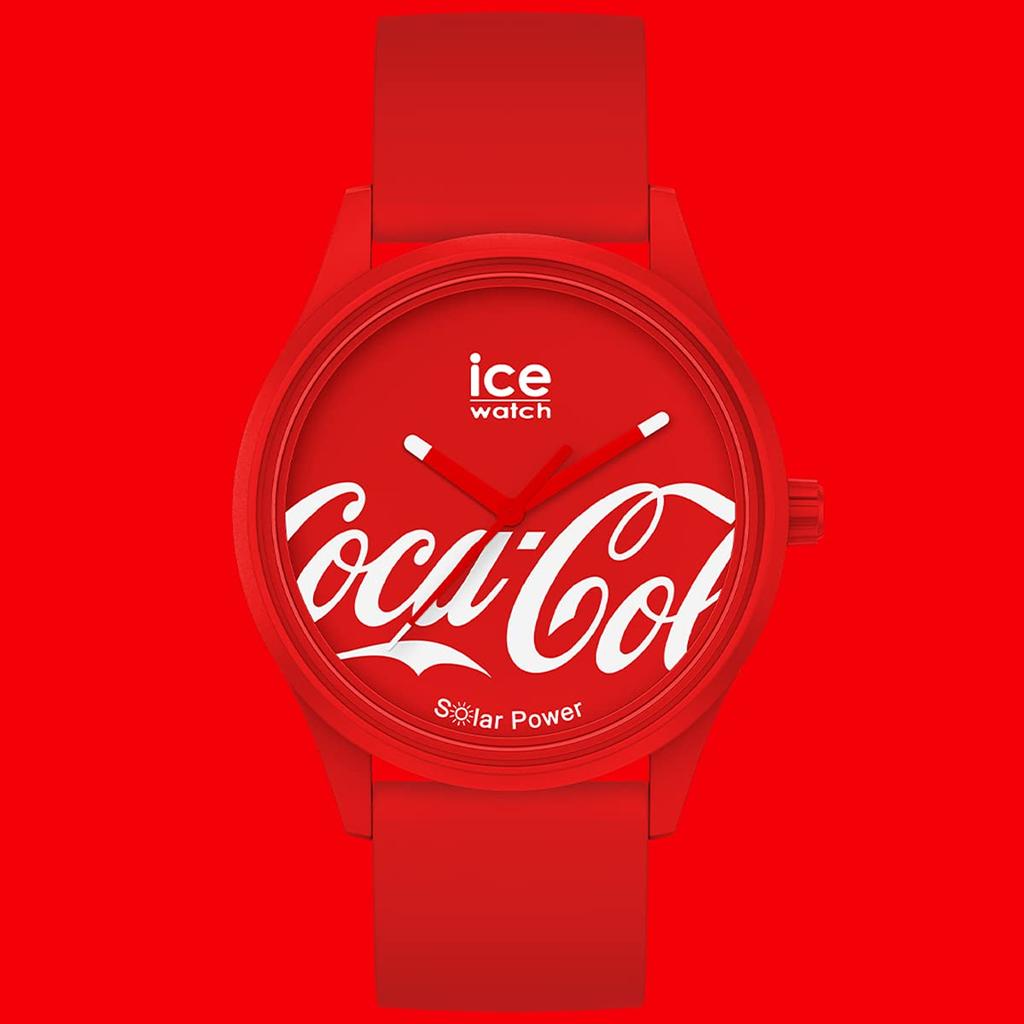 Часы Ice Watch Iconic Red Medium 018514 Часы-часы унисекс Ice Solar Solar Cell Solar Coca-Cola & [COCA-COLA & ICE-WATCH] мужские
