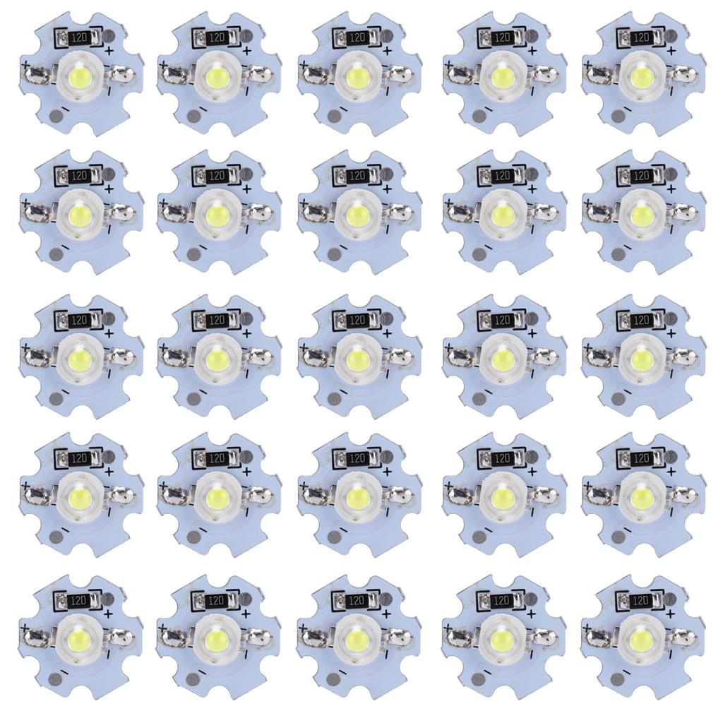 25Pcs 0.5W 5V High Power LED Lamp Bead Light Source Chip with Aluminum PlateUV Purple Light: