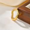 High Quality Stainless Steel Irregular Wave Ring for Women, Waterproof Gold Plated Non-fading Ring, New Simple Geometric Jewelry