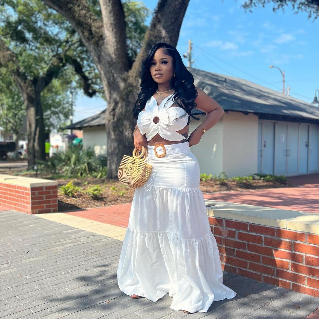 Европейский и американский сексуальный однотонный комплект с юбкой-бандажом на бретелях неправильной формы