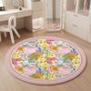 Flower Pattern Bedroom Decor Round Carpet French Style Carpets for Living Room Thick Plush Lounge Girl Floor Mat Fluffy Soft Rug