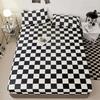 Клетчатый узор Простыня на резинке Покрывало Практичный протектор для матраса Спальня