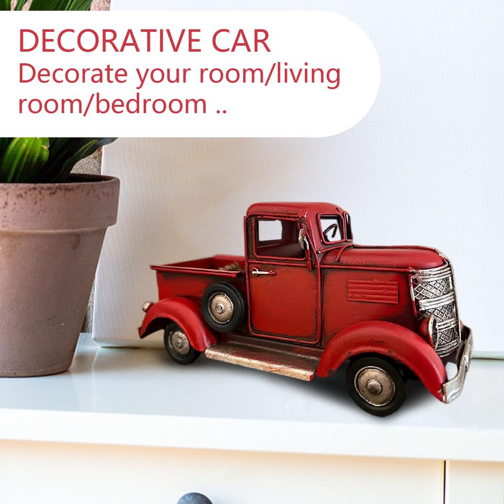 Truck Decorations Retro Style Pickup Wrought Iron Truck Garden Decoration Truck Flower Pot Home Furnishings