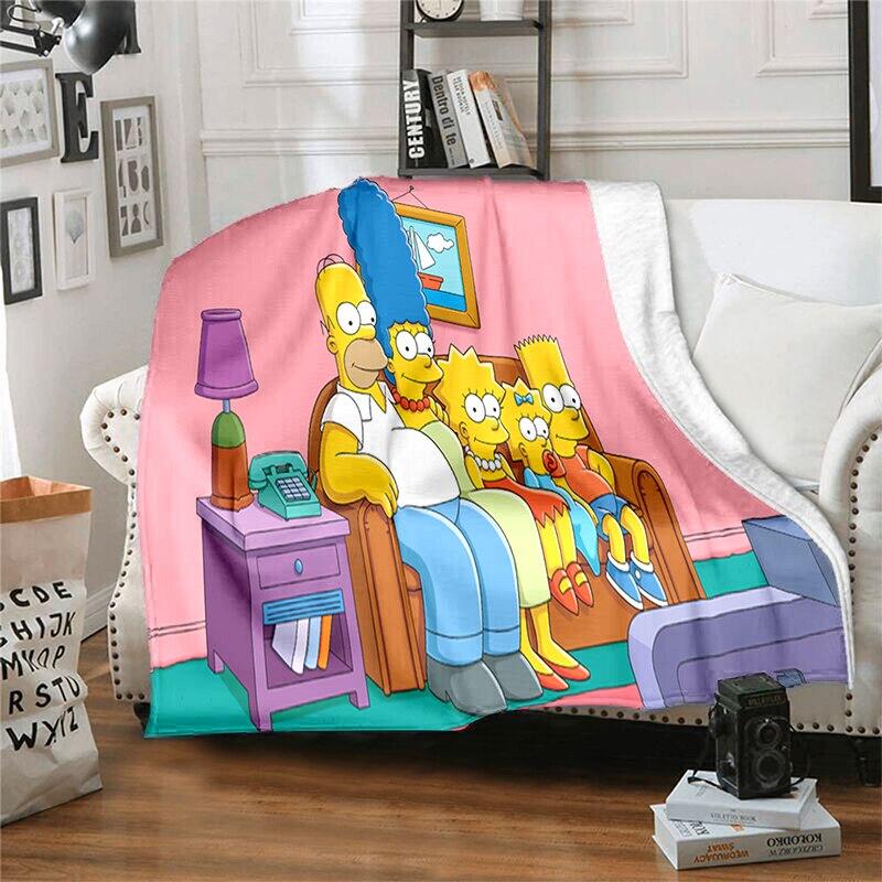 S-Симпсон Мягкий Плюшевый Диван-кровать Покрывало Мультяшное Современное Фланелевое Покрытие Одеяла Печатное Покрывало на Одеяло Подарок Пледы для Пикника