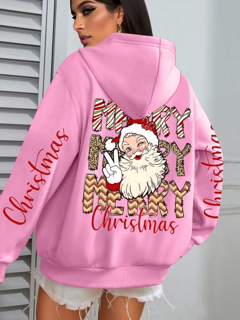 Santa Design Hoodie Women Hip Hop Streetwear Casual Hoodie Autumn Style