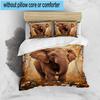 Elephant In Autumn Forest 3pcs Bedding,Including 1pc Duvet Cover And 2pcs Pillowcases Perfect for Christmas,Ideal for Bedroom, Dormitory