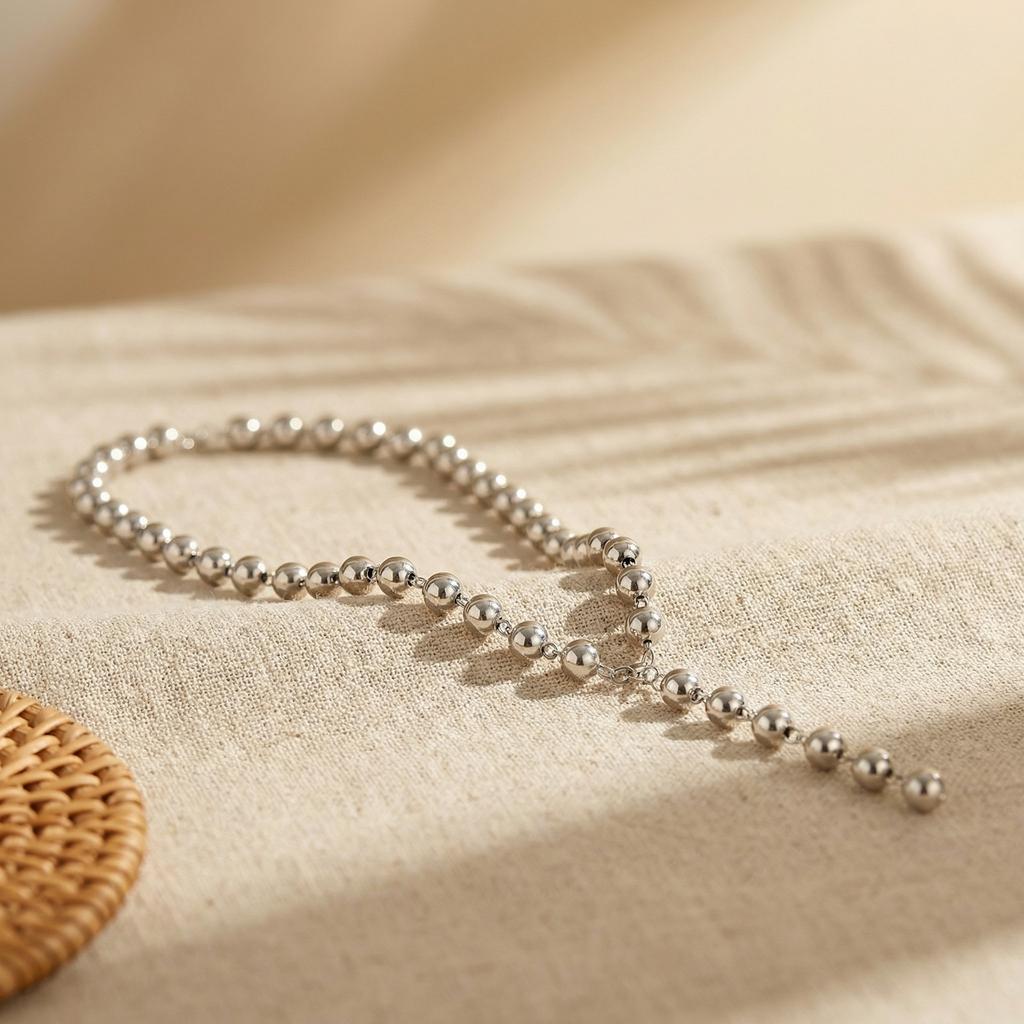 Vnox Trendy Elegant Y-Shaped Imitation Pearls Choker Necklaces, Exaggerated Large Round Beads Long Chain Necklace Jewelry