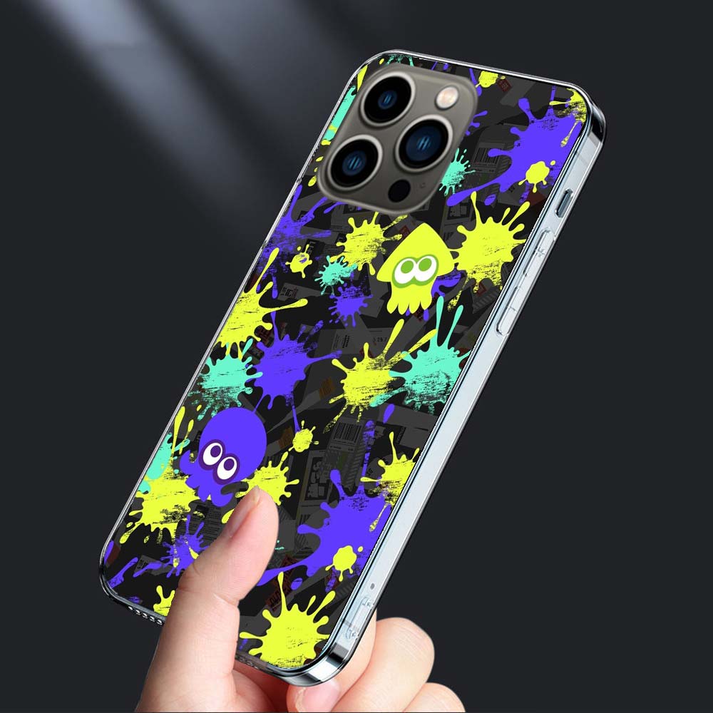 Игровой чехол для телефона S-Splatoons для iPhone 16E 15 Pro 14 Plus 17E 16 17 Pro Max Air 11 12 13 Mini Ударопрочный Capa Милый чехол TPU