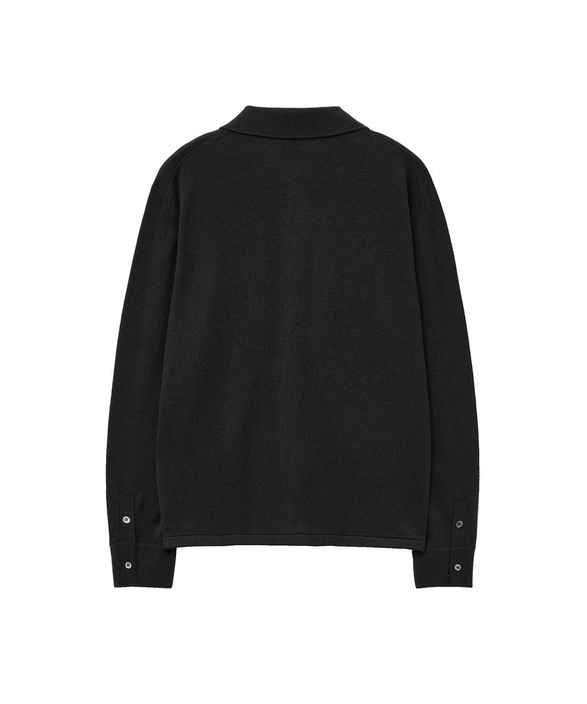 IOLO Silk Blended Knit Shirt_Black