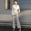 High-End Women's White Slimming Formal Suit Set