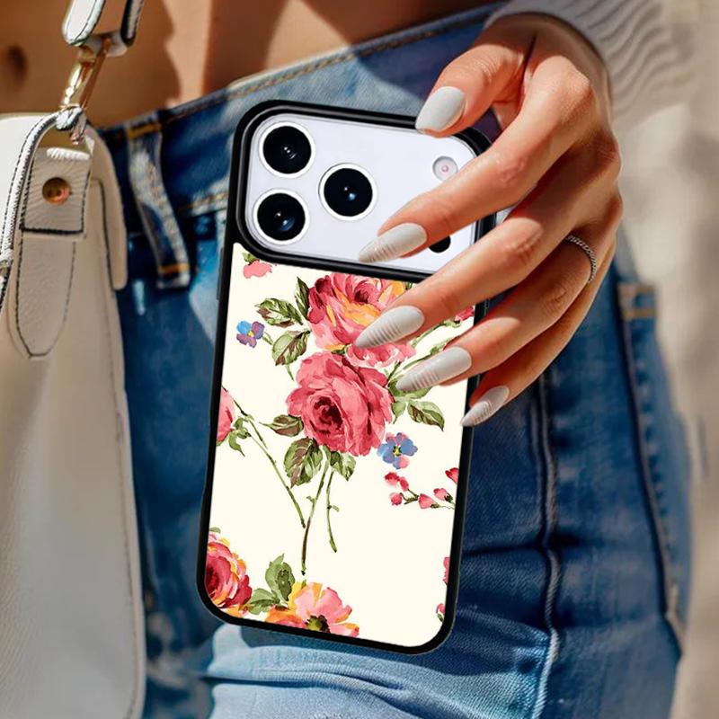 Винтажный Цветочный Чехол Для Телефона Для iPhone 17 Air 14 15 13 12 Max Чехол Для Apple 16e 11 Pro Max Plus Coque