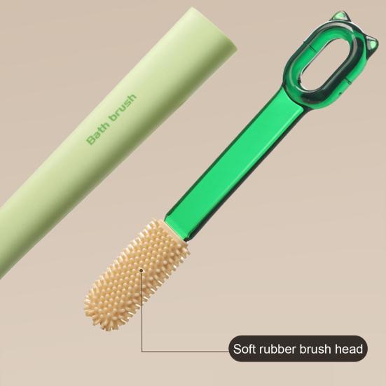 Bath Scrub Brush with Extended Anti-Slip Handle Double-Sided Back Rub Exfoliation Back Scrubber Three-dimensional Massage Brush