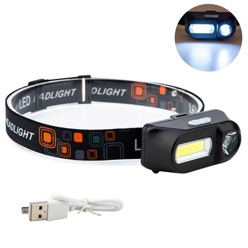 Rechargeable 18650 Camping Fishing Mini LED Headlamp USB Charging Fishing Light COB Headlight