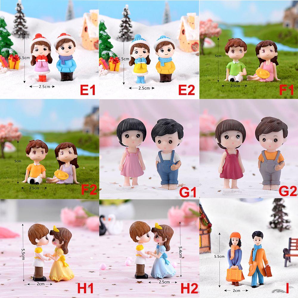 2/3Pc Sweety Lovers Home Micro Landscape Grandpa Grandma Miniatures Ornaments Christmas Decoration Fairy Garden Figurines