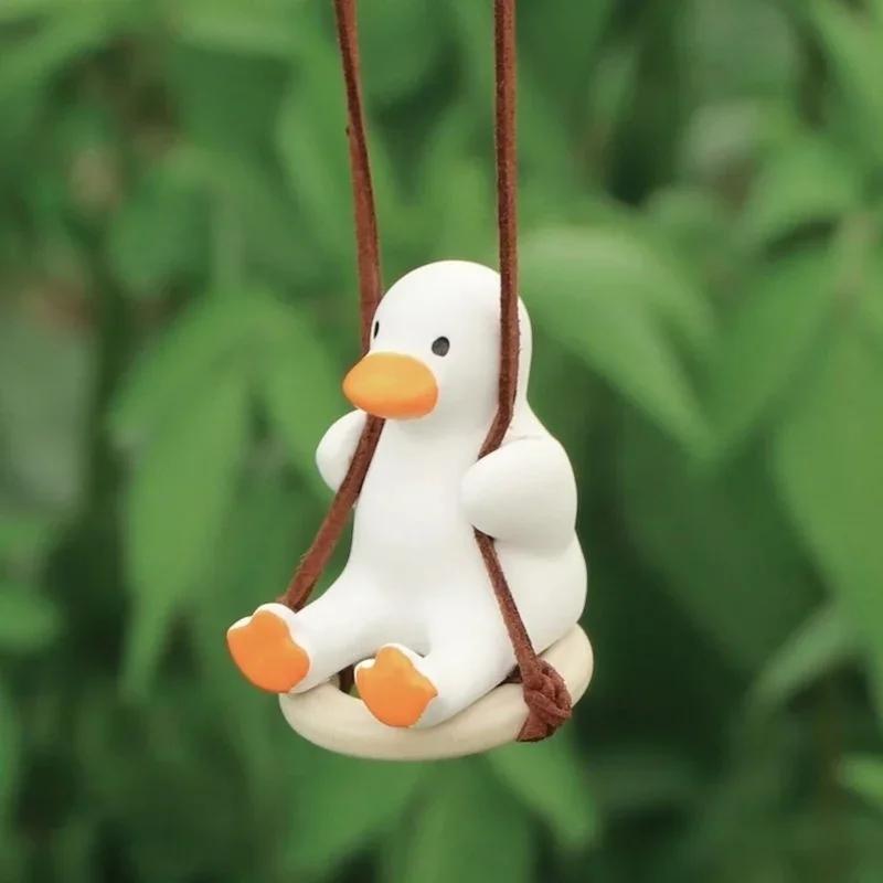 Gypsum Cute Cartoon Car Accessories Swing Duck Pendant Rear View Mirror Can Be Used As Birthday Gift Accessories Car Perfume
