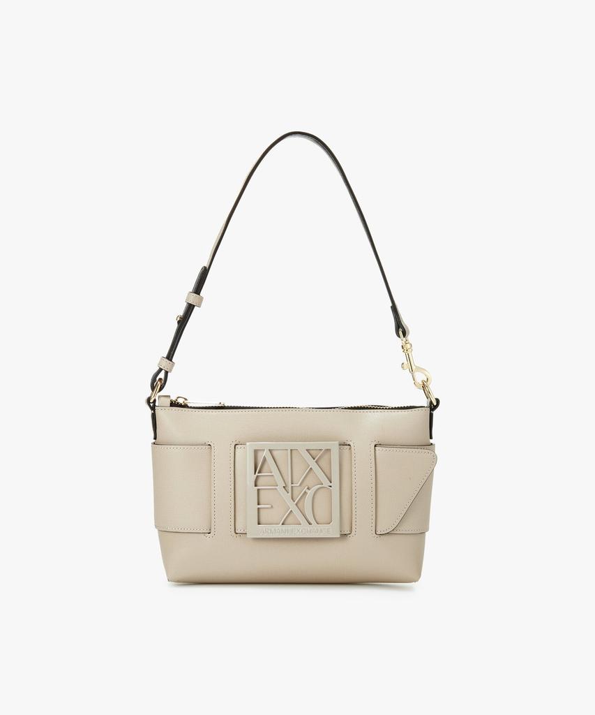 Женская сумка через плечо с квадратным логотипом Armani Exchange_Бежевый A424370510
