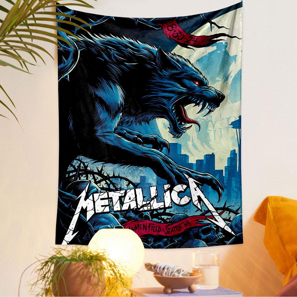 Гобелен Metallica для стены, Постер с логотипом хэви-метал группы, Декор стены в рок-стиле для спальни, гостиной, общежития