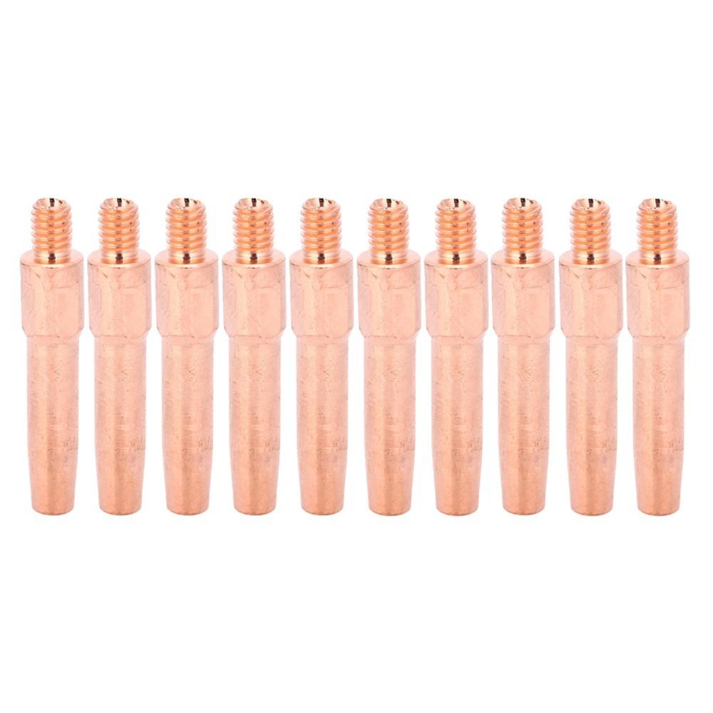 10pcs Copper Welding Torch Tips 45mm Conductive Nozzle Torch Consumables Industrial Welding