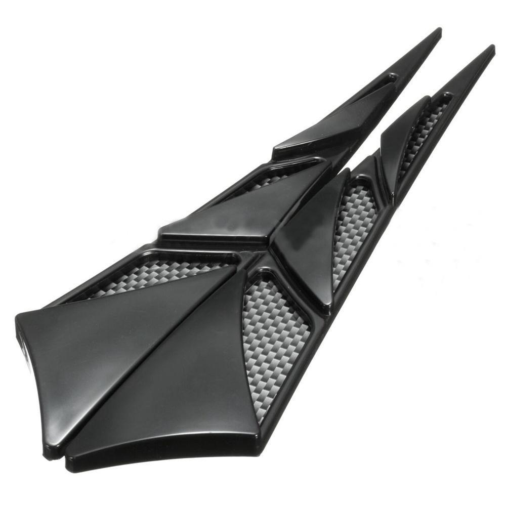 1 Pair Car-styling Black Silver ABS Car Hood Sticker Air Intake Vent Cover Decorative Side Flow