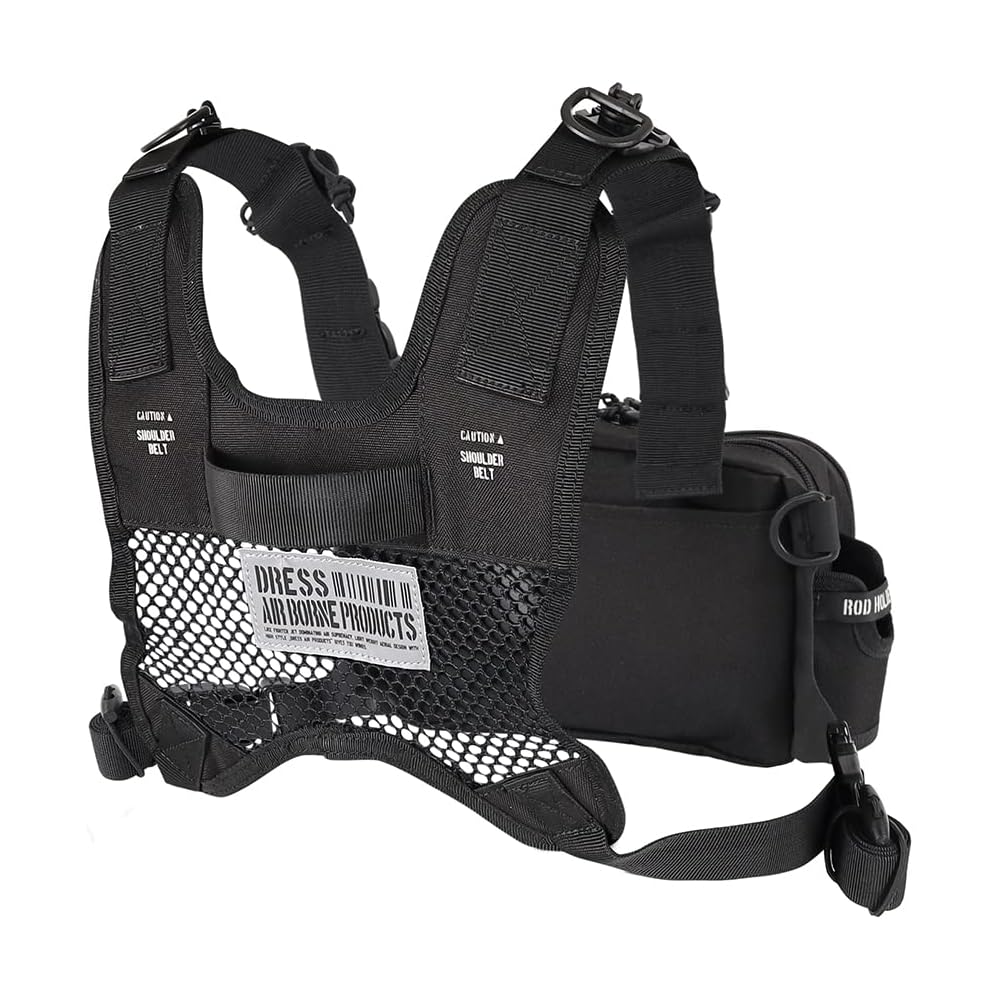 [ПЛАТЬЕ] Тактическая нагрудная сумка, Сумка для рыбалки, Рюкзак, Рыбалка легкой снастью, Аджинг, Эгинг, Держатель удилища, Держатель плоскогубцев, Большая вместимость