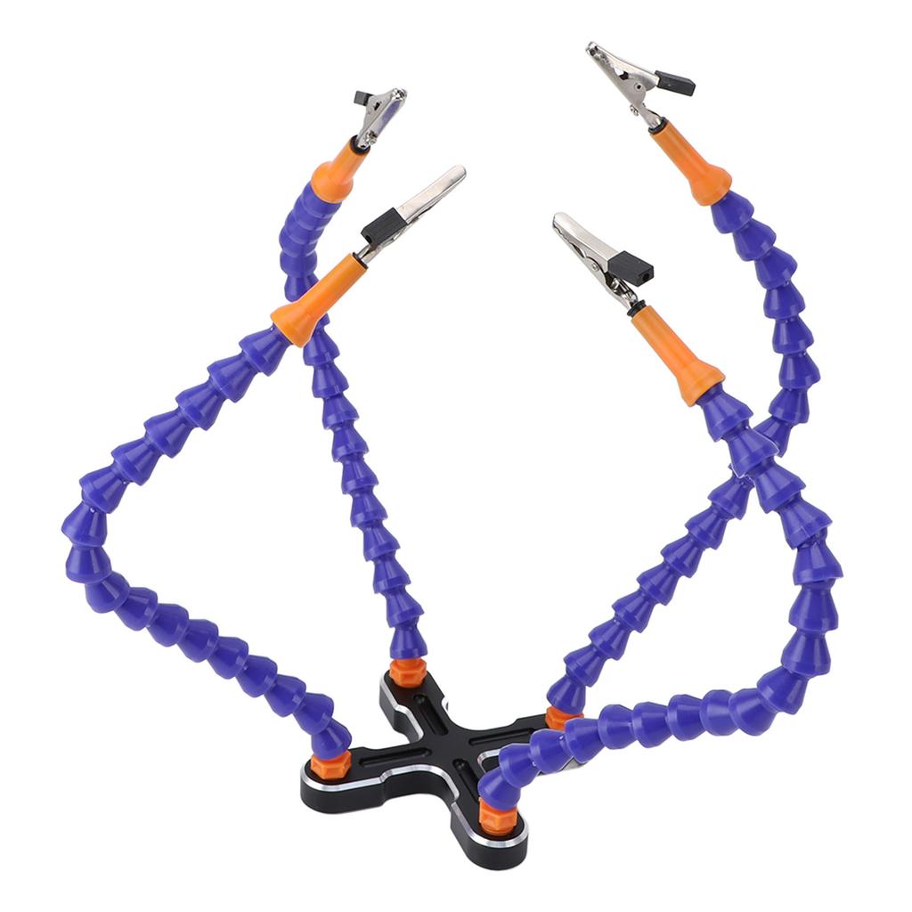 Soldering Helping Hands 4 Flexible Arms Aluminum Alloy Base Third Hand Tools with 4pcs Clips for Assembly Repair Modeling Jewelry Making