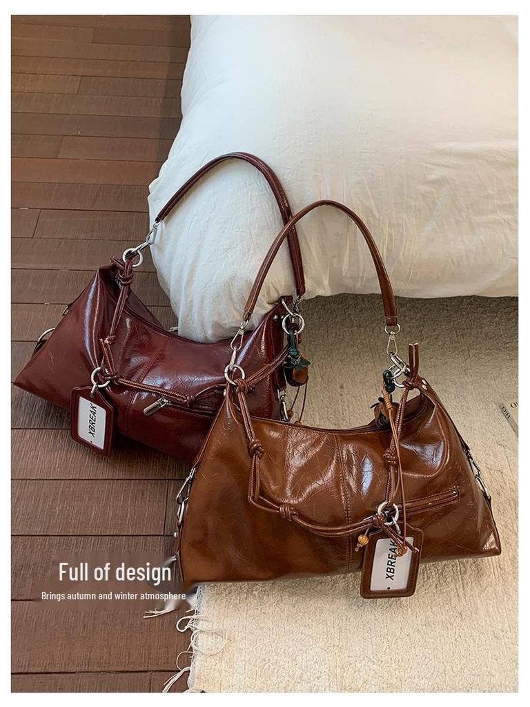 Shiny Minimalist Retro Crossbody Shoulder Bag for Women - Soft Texture, Versatile, Ideal for Outings and Commuting